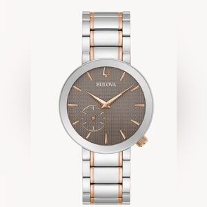 Bulova Futuro Latin GRAMMY Grey Dial Two-Tone Bracelet Watch mens limited ed